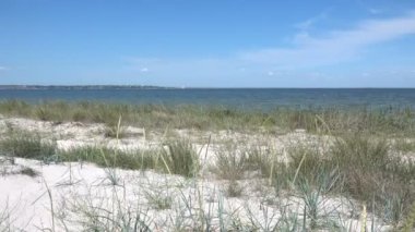 Denizde körfezin kumlu kıyısı