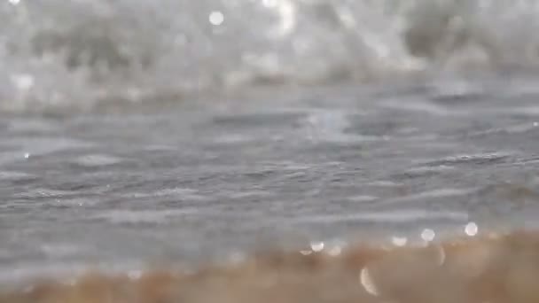 Sea wave on the seashore. Slow motion — Stock Video