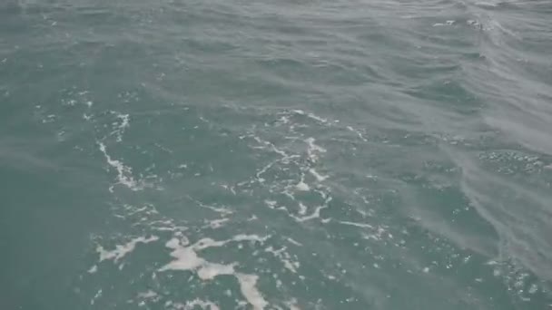 Wecken und Wellen im Meer. s-log3 — Stockvideo