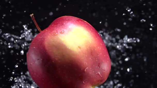 Äpple med vatten. Slow motion 250 fps — Stockvideo