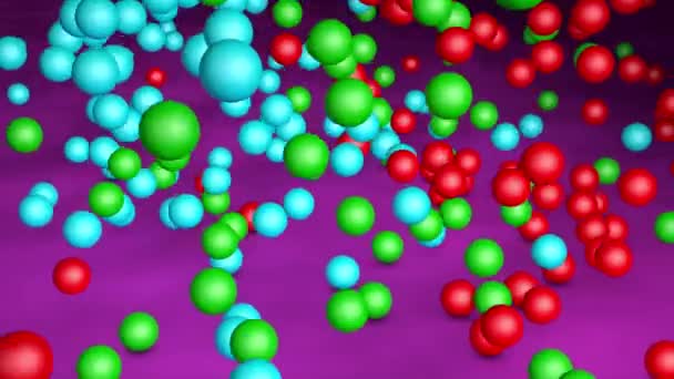 五彩缤纷的气球掉在地板上.3D动画 — 图库视频影像