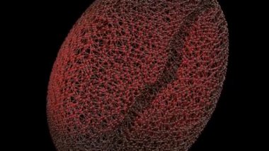 Kahve çekirdeklerinin atom ızgarası. 3d canlandırma