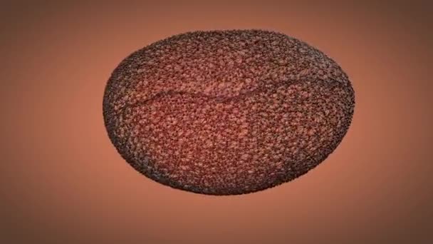 咖啡豆的原子光栅。3D动画 — 图库视频影像