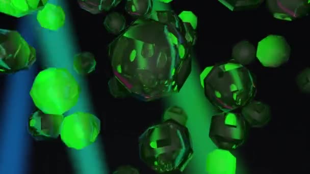 Стеклянные кубики в многоцветной 3D анимации — стоковое видео