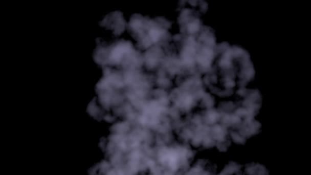 Humo sobre fondo negro Animación 3D — Vídeo de stock
