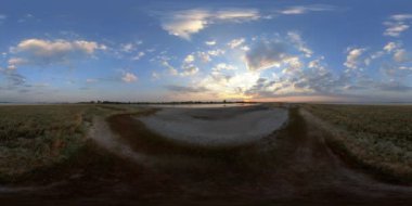 4K 360 VR Sanal Gerçeklik Sunset üzerinde tuz halı
