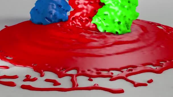 Falling liquid on the floor 3d animation — Stock Video