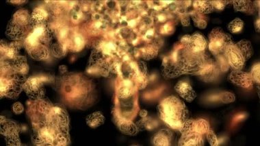 4k patlama alev, patlama altın yangın ve fireworks uygulamasında uzay, savaş sahne, cehennem ateşi göz kamaştırıcı bir grup füzelerinin başlattı,.