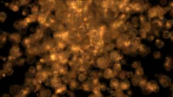 Egy Csoportja Rakétákat Indított Láng Tűz Robbanás Arany Tűzijáték Térben — Stock videók