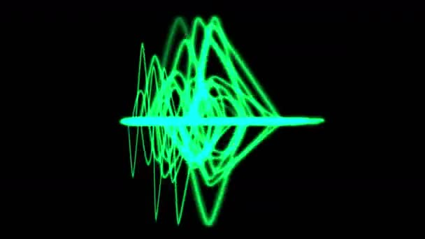 4k Абстрактний пульсаційний ритм лінії фону, звуковий візерунок, радарна технологія сигналу — стокове відео