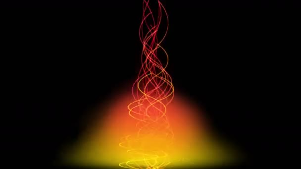 Χρυσό Σπειροειδής Γραμμή Πυρός Χρώμα Smoke Energy Σήματα Γραμμές Ζεστή — Αρχείο Βίντεο