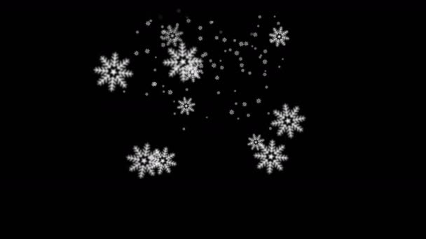 Abstrakt Snöflinga Fallande Kall Vinter Snö Bakgrund Romantisk Jul Partiklar — Stockvideo