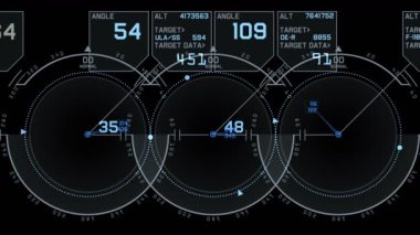 4 k Radar Gps sinyali teknoloji perde göstermek, gelecekteki bilim bilim-kurgu veri bilgisayar oyun gezinti Pano teknoloji arayüzü arka plan.
