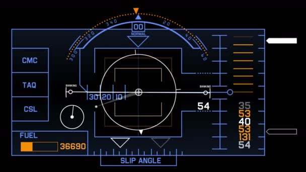 レーダー Gps 信号技術画面表示 未来科学 のデータ コンピューター ゲーム ナビゲーション ダッシュ ボード技術インターフェイスの背景 — ストック動画