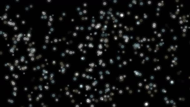 抽象芸術フロート粒子 細胞の残骸ドット卵細菌微生物胞子の顕微鏡的背景 — ストック動画