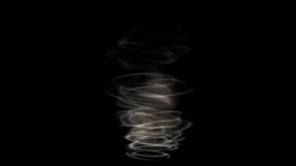 Tornado Deeltjes Vuurwerk Roken Energie Stralen Laser Ruimte Abstracte Stoom — Stockvideo