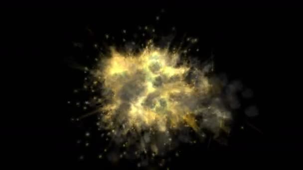 4k Explozie particule ceață gaz abur fum foc foc de artificii de energie fierbinte fundal — Videoclip de stoc