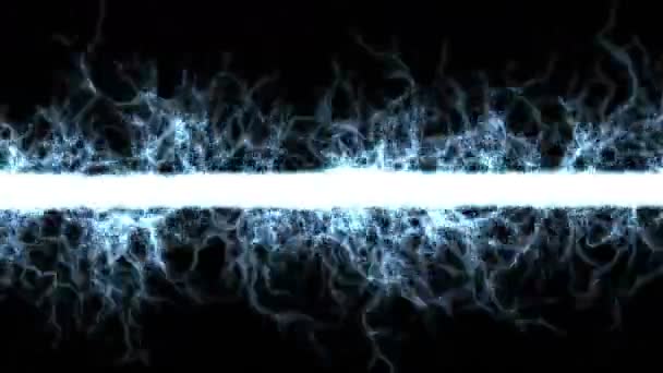 Paprsky Částic Laserové Ohňostroje Vojenské Rakety Blesk Magnetické Pole Zelené — Stock video