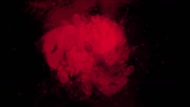 4k Explosion Blut Magma Energie, abstrakte Wolken Nebel Spritzer Rauch, Feuer Raum Gas Dampf Feuerwerk Partikel Hintergrund.