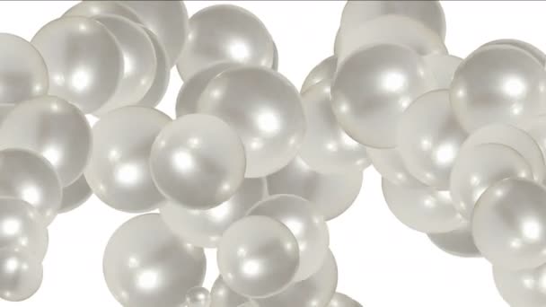 Pearl Bal Eieren Druppels Druppels Vloeibaar Bubbels Blaren Gems Diamanten — Stockvideo