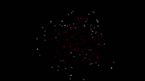 4k diamantes jóias pedras preciosas de cristal, ricos minerais riqueza dinheiro . — Vídeo de Stock