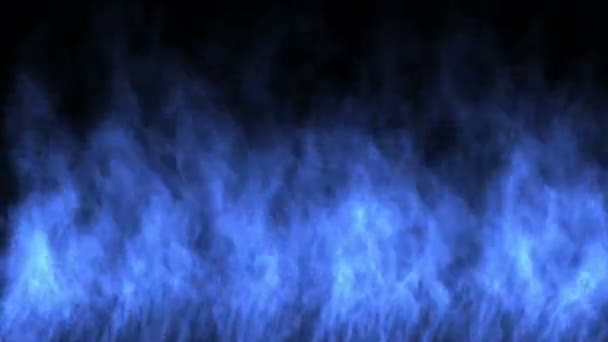 Blauw Vuur Vlam Brandende Gas Lichte Achtergrond Energie Warmte Warme — Stockvideo