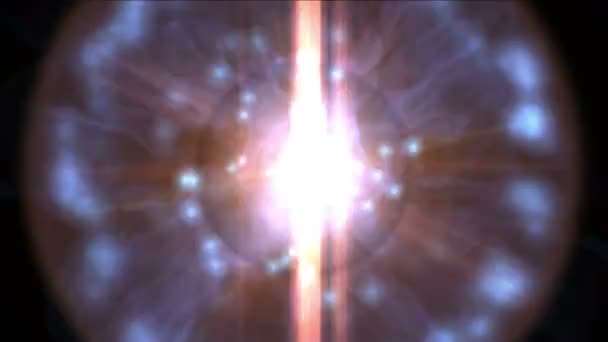 4k Puissance explosion rayon laser technologie électron énergie champ lancer magie poussière feux d'artifice particules art fond .