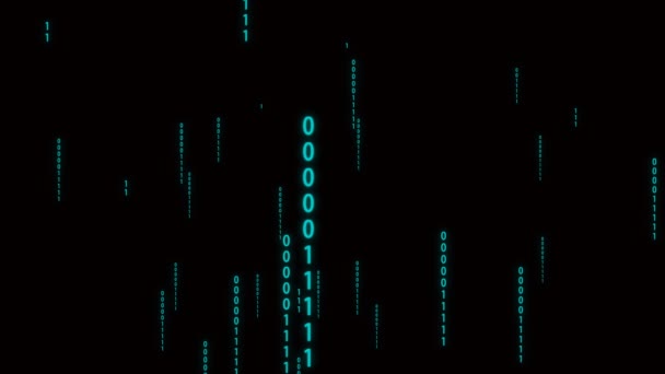 Código Binario Estilo Matrix Número Caída Pantalla Digital Seamless Loop — Vídeos de Stock