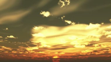 4 k timelapse çalışan bulutlar Sunrise, uzaktan, Dawn Scene geliyor.