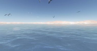 göl ve dağ gezinip 4 k martılar Parlatıcı.