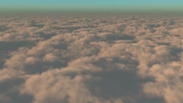 Timelapse 4k, vol aérien de masse nuageuse blanche dans le ciel à partir de haute altitude . — Video