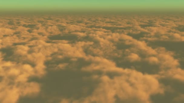 4k timelapse, antena de nube blanca volando en el cielo desde gran altitud . — Vídeos de Stock