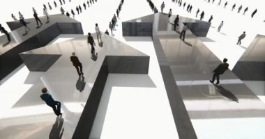3d oku yürüyüş 4 k iş adamları.