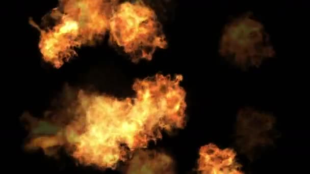 Горячий Огонь Фоне Абстрактный Мощный Взрыв Частицы Дыма Энергии Фейерверк — стоковое видео