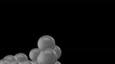4k 3d top küre alanı boncuk takı inci parçacık tasarım teknoloji sanat arka plan.