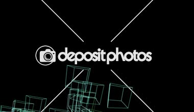 4k 3d kutusu kafes küp çerçeve hattı tel kafes uzay partikül tasarım arka plan.