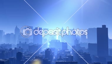 4 k 4k kentsel inşaat, güneş ışığı altında Newyork uçan hava görünümünü modern dünya inşa, mimari siluet.