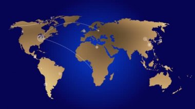 4 k dünya bağlantıları satırları yoluyla, toprak globe.growing her yerinde world.world harita iletişim ile küresel ağ.