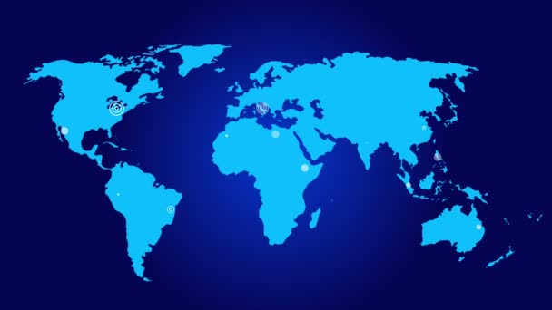 4k Weltverbindungen mit Leitungen Pfad, Erde globe.growing globales Netzwerk mit Kommunikation auf der ganzen Welt.Weltkarte.