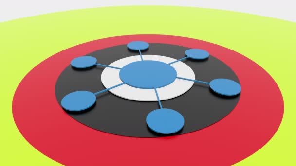 Het Verbinden Van Knooppunten Abstracte Cirkel Draaien Ronde Tech Webachtergrond — Stockvideo