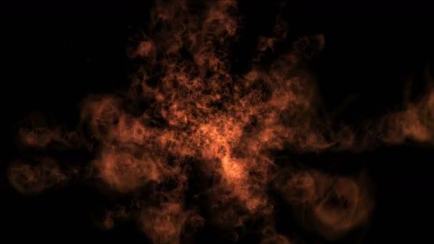 火焰喷发 爆炸金火 烟花在太空 战争场面 耀眼的地狱之火 — 图库视频影像