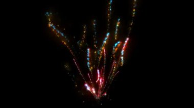 4 k renk alevler havai fişek arka plan, tatil patlamalar parçacık zemin.