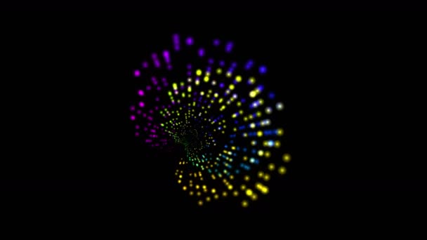 Абстрактный Цвет Вращения Луч Света Веб Технологии Background Pattern Точки — стоковое видео