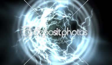 4 k soyut enerji sihirli Top Enerji Tüneli, yıldırım manyetik parçacıklar havai fişek arka plan.