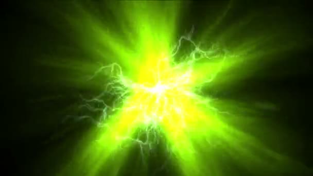 抽象魔法球当前闪电 磁性电源能量 离子粒子烟花背景 — 图库视频影像