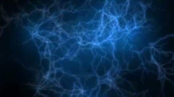 Abstract Blue Current Lightning Magnetic Power Energy Ions Particles Fireworks — Stock Video