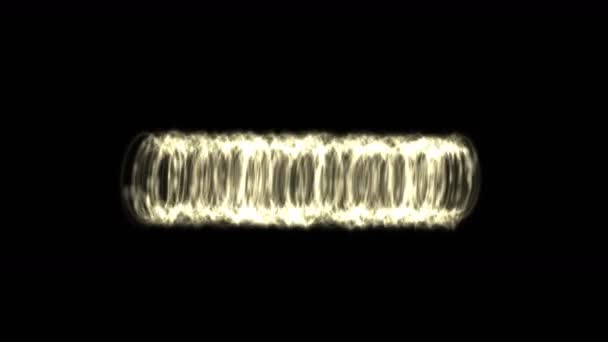 抽象螺旋圈能量龙卷风场粒子 极光射线激光旋转旋风烟花背景 — 图库视频影像