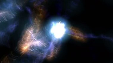 4 k partisi yangın ışınları havai fişek alan, güç teknik elektron enerji parçacık geçerli güç sihirli düğün arka plan Sanat Lazer.