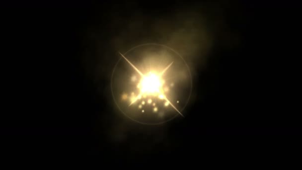 Abstrait Flamme Scintillante Feu Boule Fumée Étoiles Explosion Particules Allumage — Video