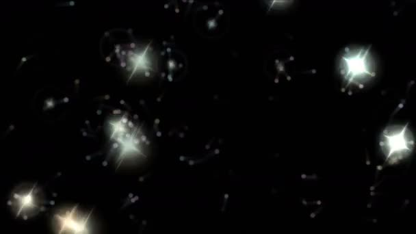 Brillare Stelle Particella Luce Cerchio Disco Ray Astratti Fuochi Artificio — Video Stock